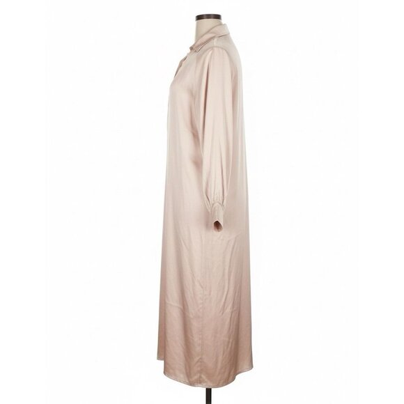 Blanco De Ibiza By Isabel Tavares Made in Italy Slip Dress w Sleeves Collar XL - Picture 3 of 5